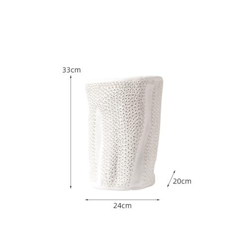 【並行輸入品】Small Vases White Stoneware Vase Ceramic Frosted Vase Home Dinin_4