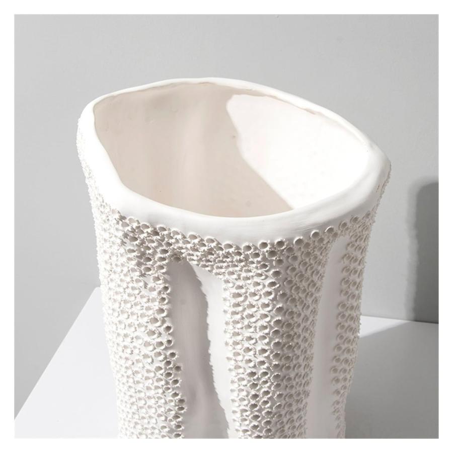 【並行輸入品】Small Vases White Stoneware Vase Ceramic Frosted Vase Home Dinin_6