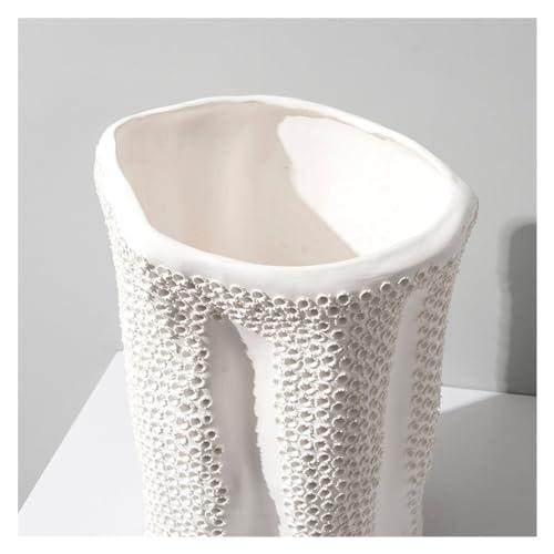 【並行輸入品】Small Vases White Stoneware Vase Ceramic Frosted Vase Home Dinin_7