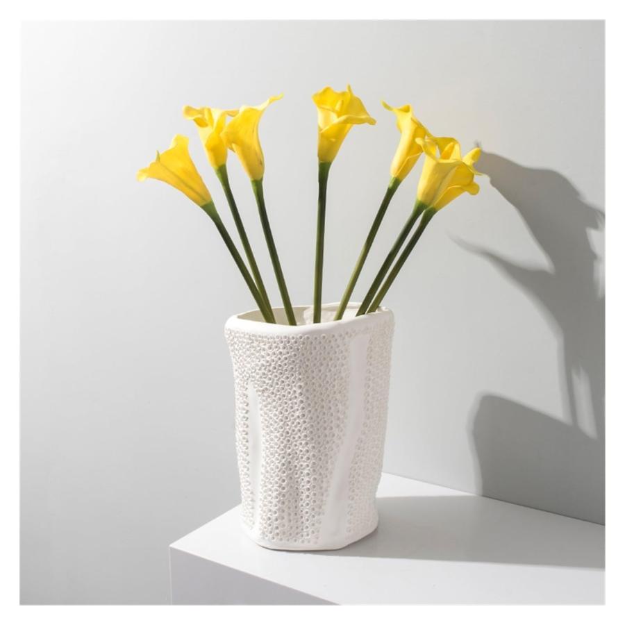 【並行輸入品】Small Vases White Stoneware Vase Ceramic Frosted Vase Home Dinin_9