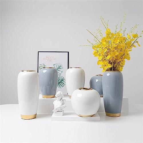 【並行輸入品】TADIBU Blue Ceramic Vase, White Decorative Vase Tabletop Vases O_7