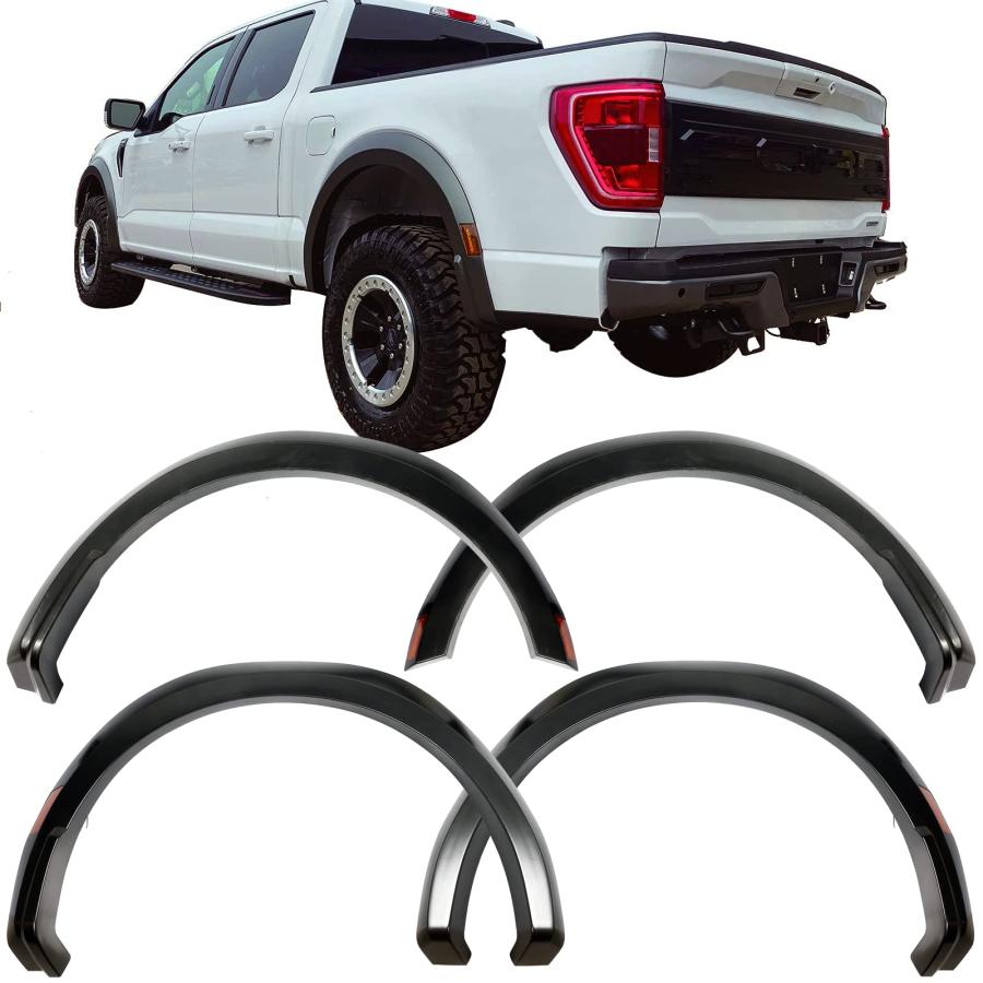 【並行輸入品】IKON MOTORSPORTS、フェンダーフレア 2021 2023 Ford F150、Rスタイルホイールカバーフェンダートリ |  | 03