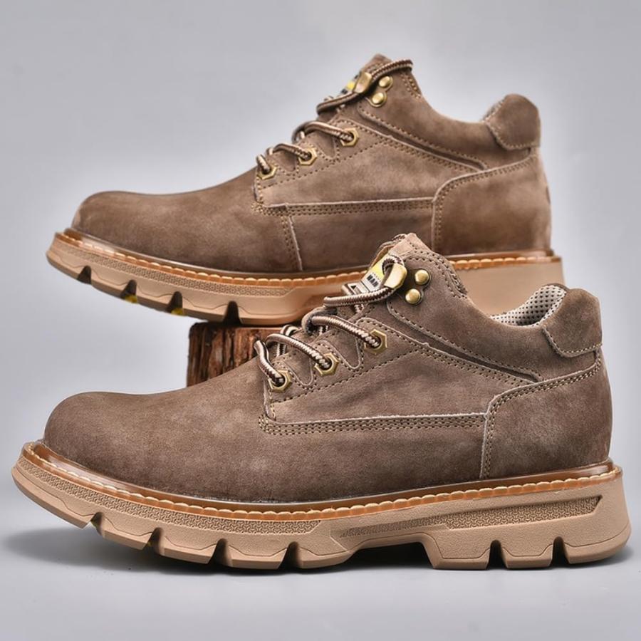 並行輸入品】Leather Mid Ankle Boots for Men Fashion Outdoor Sport