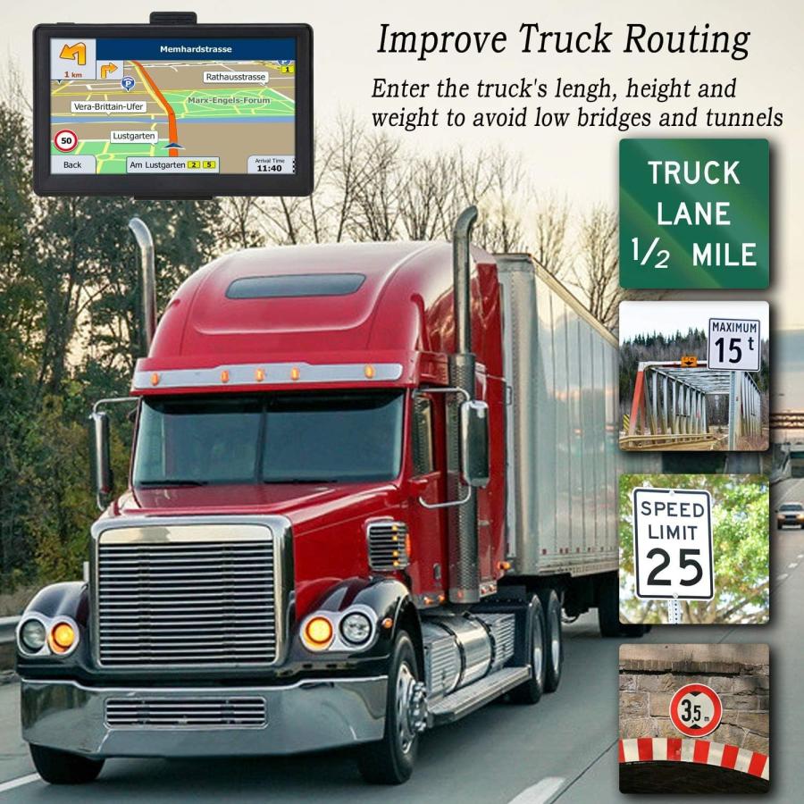 【並行輸入品】LOVPOI GPS Navigator for Car 7 Inch， Truck GPS Commercial Driver_6