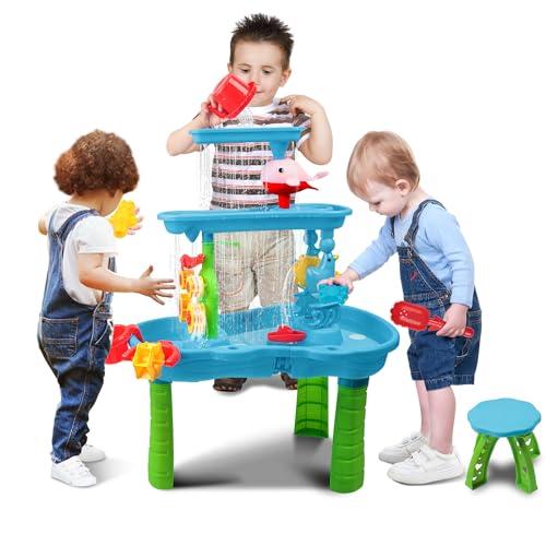 【並行輸入品】MUGEYMYD Water Table for Toddlers, 3 Tier Kids Sand and Water Taの画像