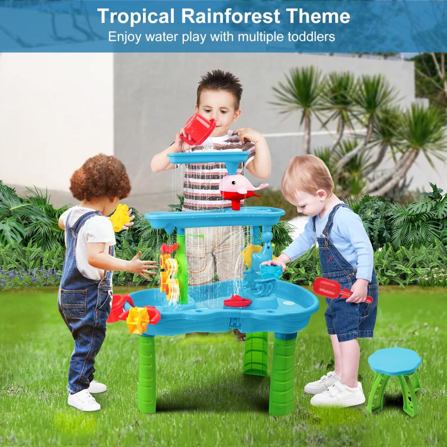 【並行輸入品】MUGEYMYD Water Table for Toddlers, 3 Tier Kids Sand and Water Taの画像