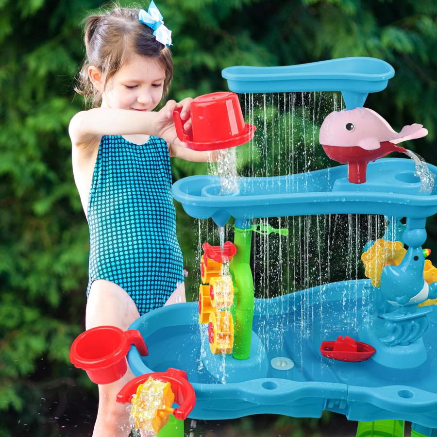 【並行輸入品】MUGEYMYD Water Table for Toddlers, 3 Tier Kids Sand and Water Taの画像
