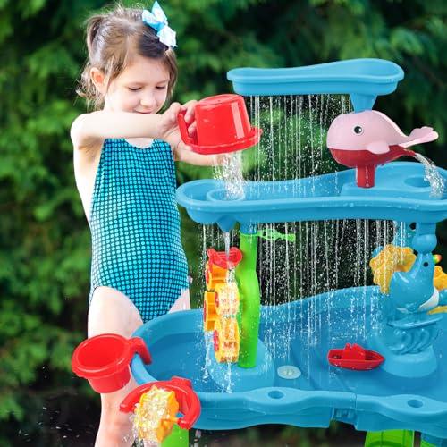 【並行輸入品】MUGEYMYD Water Table for Toddlers, 3 Tier Kids Sand and Water Taの画像