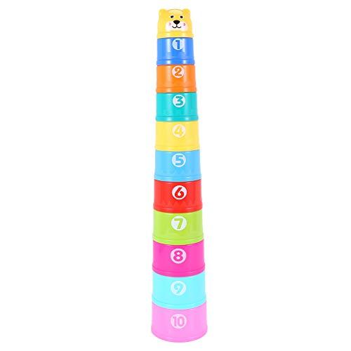 【並行輸入品】Luejnbogty Stack Cup Toys Color Figures Folding Tower Funny Puzzの画像