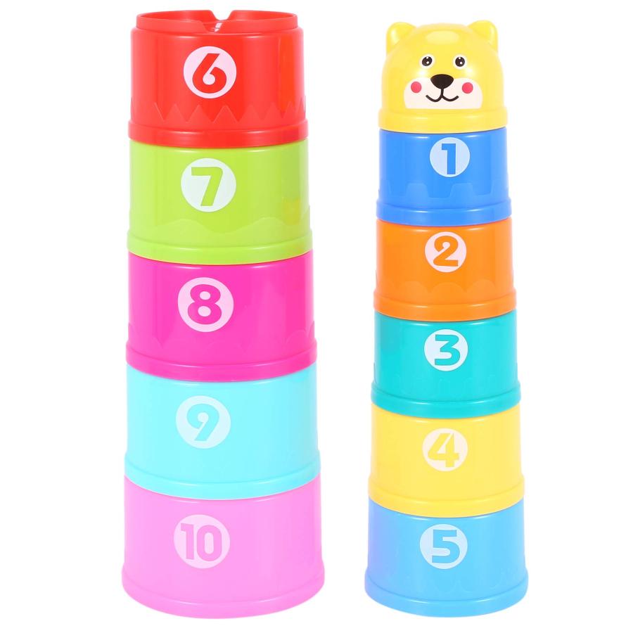 【並行輸入品】Luejnbogty Stack Cup Toys Color Figures Folding Tower Funny Puzzの画像