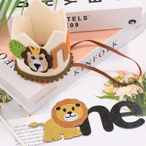【並行輸入品】PEUTIER Lion Birthday Crown with Lion Cake Topper Insert， Adjust_7