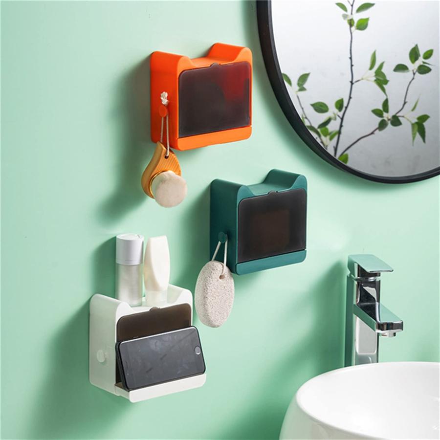 Shower Shelf Soap Dish Drain Bathroom Toilet Wall Mounted Soap R 並行輸入品｜allinone-d｜07