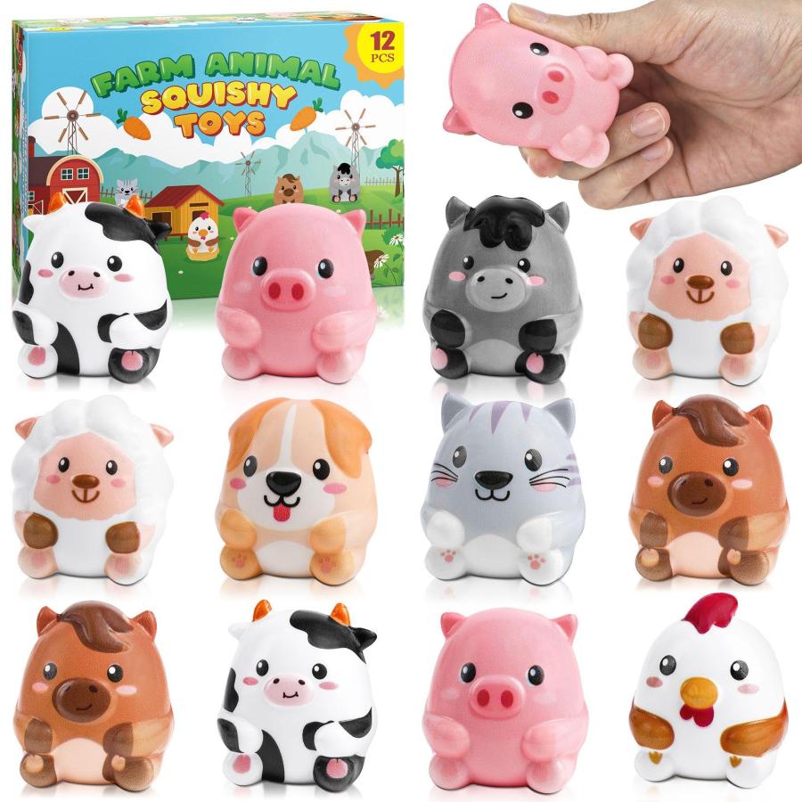 ミニ動物スクイーズ12体セット ミニアニマル 完売品 並行輸入品】ファームパーティーの記念品12個。ゆっくり立ち上がる