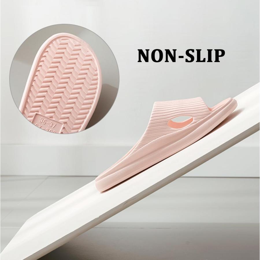 【並行輸入品】[Cliont] 女性用スリッパと男性用スリッパハウススリッパシャワーシューズ滑り止め浴室サンダル ピンク 23.5/24 cmの画像