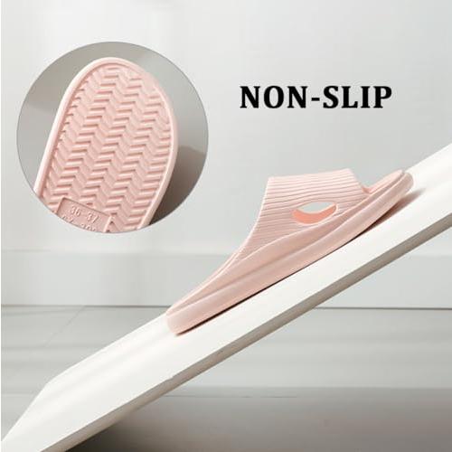 【並行輸入品】[Cliont] 女性用スリッパと男性用スリッパハウススリッパシャワーシューズ滑り止め浴室サンダル ピンク 23.5/24 cmの画像