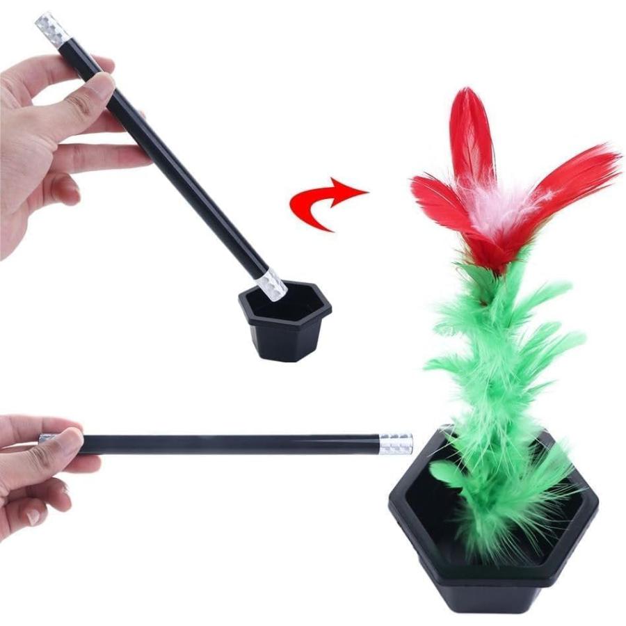 【並行輸入品】JJLFresheners ブラックマジックワンドとフラワー1セット マジック、トリックワンドマジシャントリック、クローズアップマ |  | 08