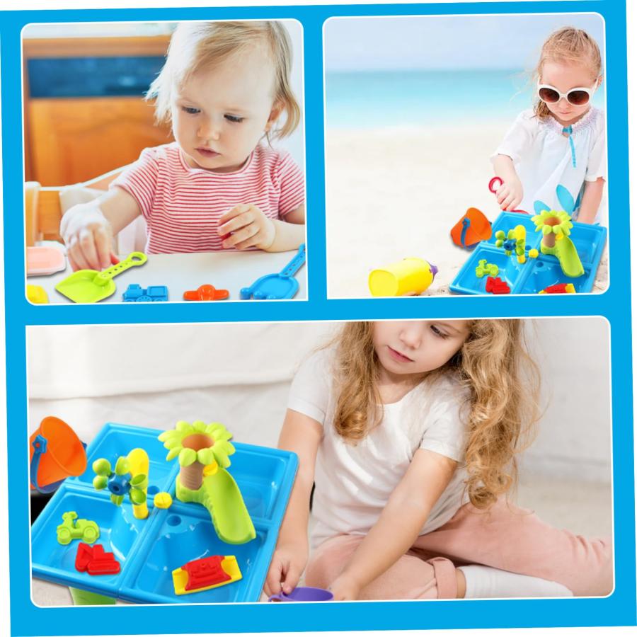 【並行輸入品】hzskeqpy 24 UNIDS/Set 2 in 1 Safe Plastic Sand Water Table for C_3