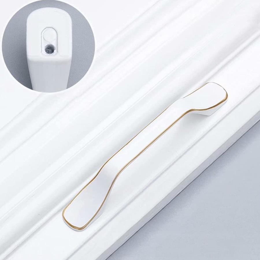 Ceramic Drawer Knobs,Cabinet Wardrobe Bow Pull Handles,6 【キ】 並行輸入品