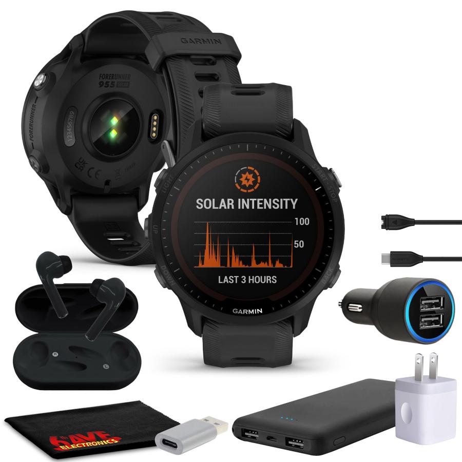 並行輸入品】Garmin Forerunner 955 Solar Smartwatch Black