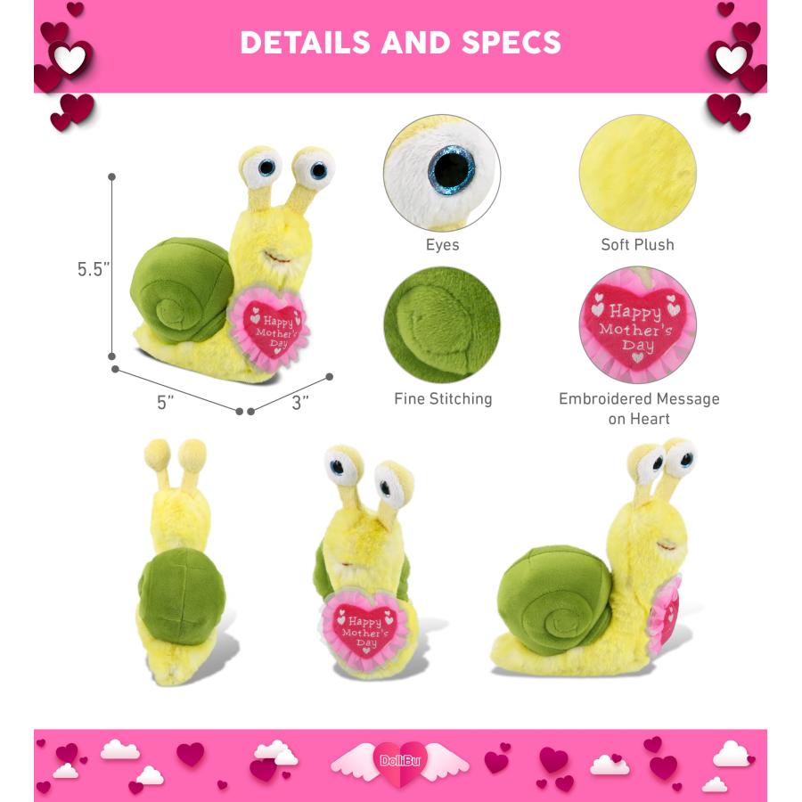 【並行輸入品】DolliBu Happy Mother's Day Super Soft Plush Yellow Snail Smallの画像
