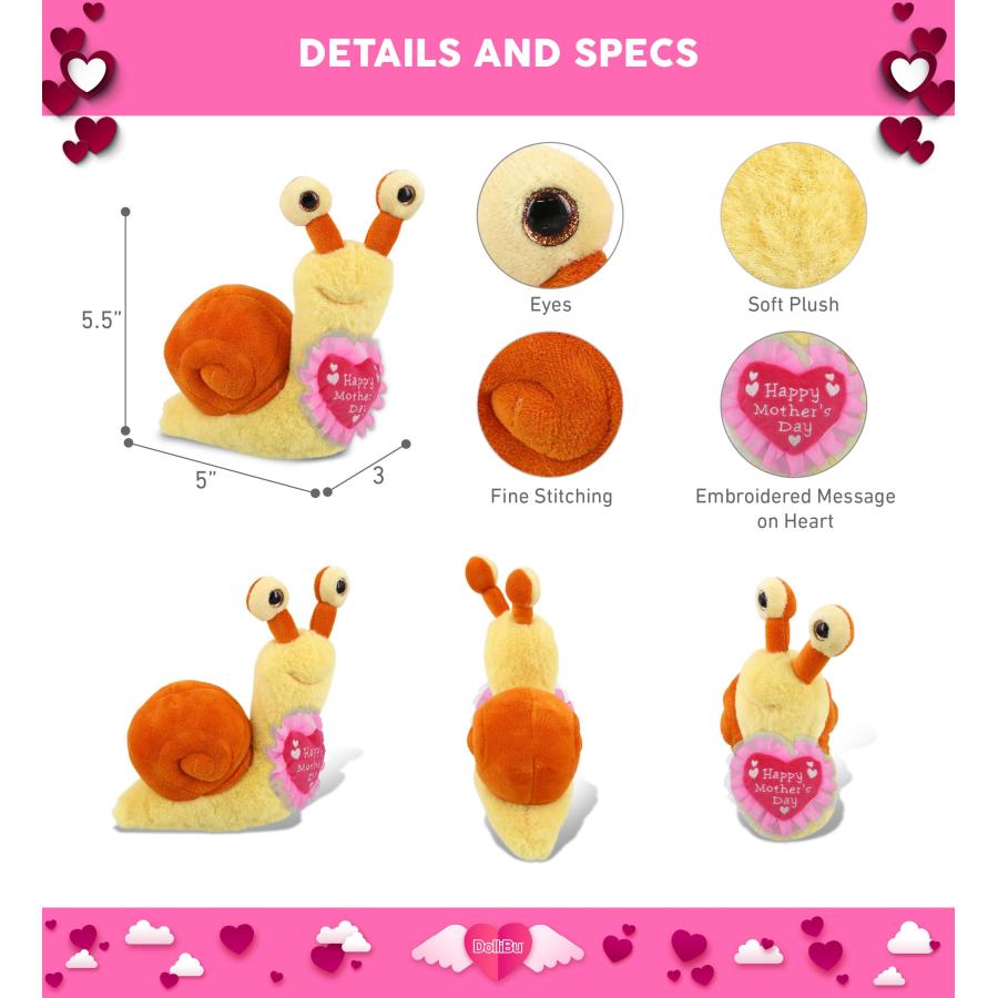 【並行輸入品】DolliBu Happy Mother's Day Super Soft Plush Orange Snail Smallの画像