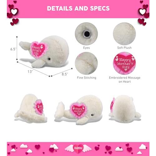 【並行輸入品】DolliBu Happy Mother's Day Super Soft Plush White Whale Large |  | 07