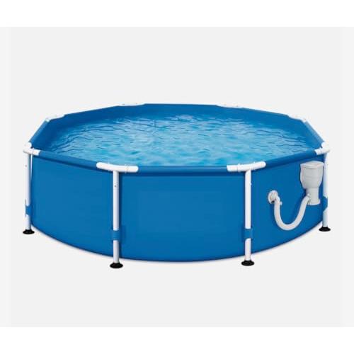 【並行輸入品】Above Ground Swimming Pool with Pump and Metal Frame QV36337