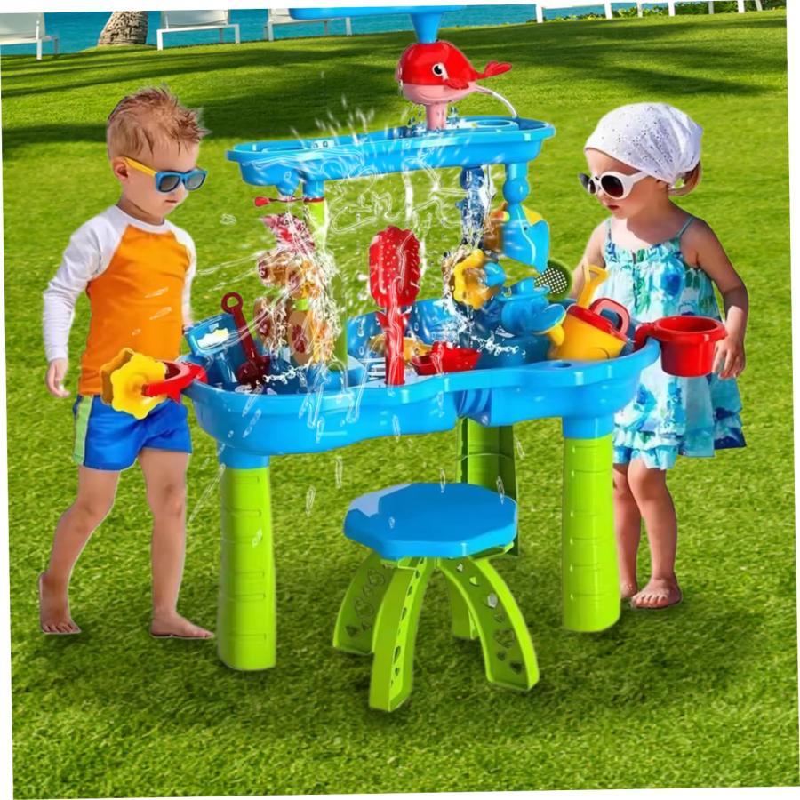 【並行輸入品】eurNhrN Water Table for Kids 1 Set 3 Tier Spacious Sensory Tableの画像