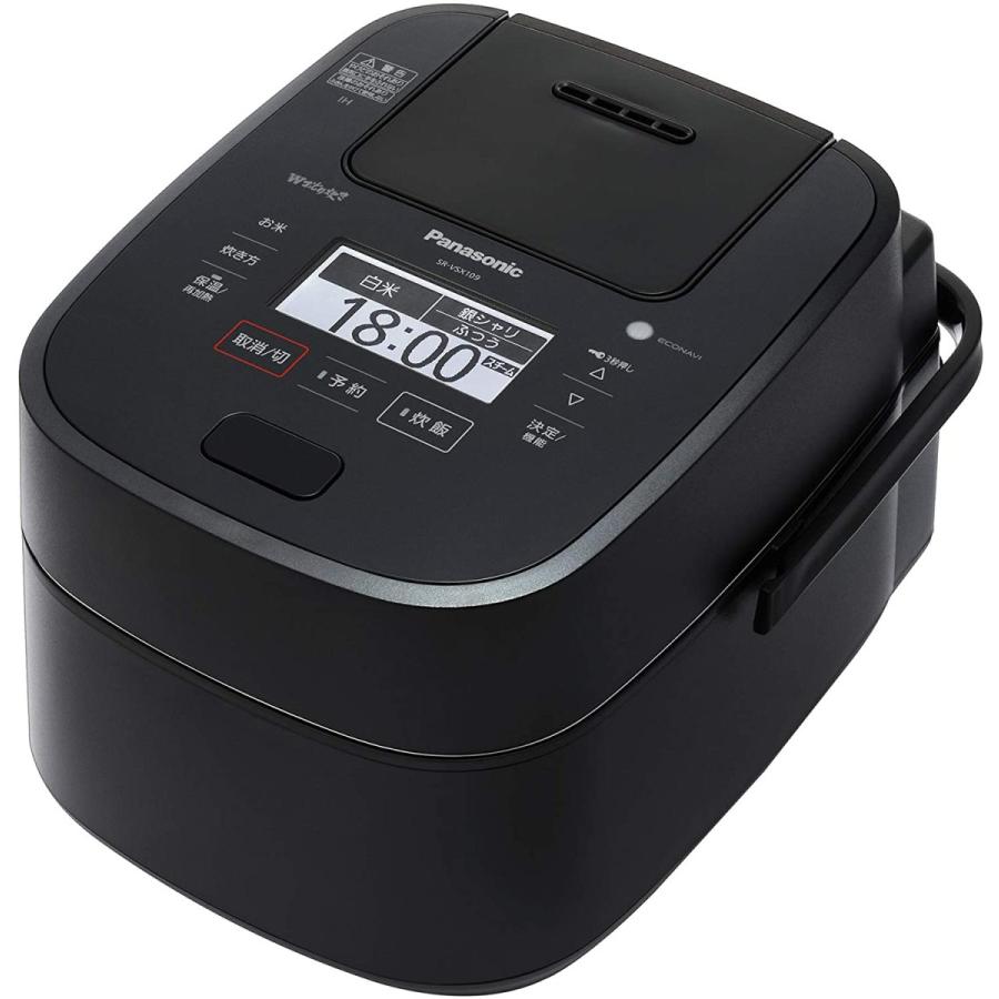 炎舞炊き パナソニック 炊飯器 5.5合 スチーム 可変圧力IH式 ブラック 