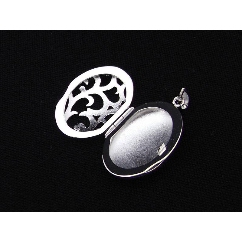 ロケットペンダント ペンダント トップ シルバー 小判型　片面ヴァイン 