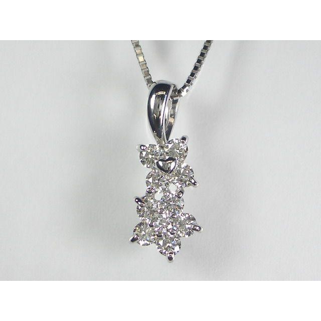 K18WG ホワイトゴールドダイヤモンド フラワー ペンダント ネックレス｜alljewelry