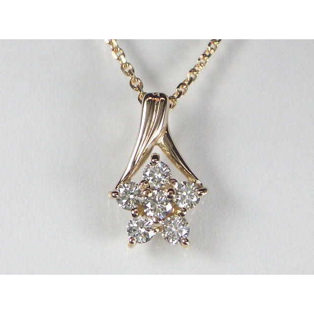 K18PG　ピンクゴールドダイヤモンド フラワー ペンダント ネックレス｜alljewelry
