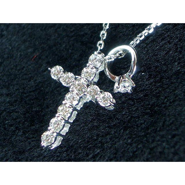 K18WG ホワイトゴールドダイヤモンド クロス ペンダント ネックレス｜alljewelry｜03