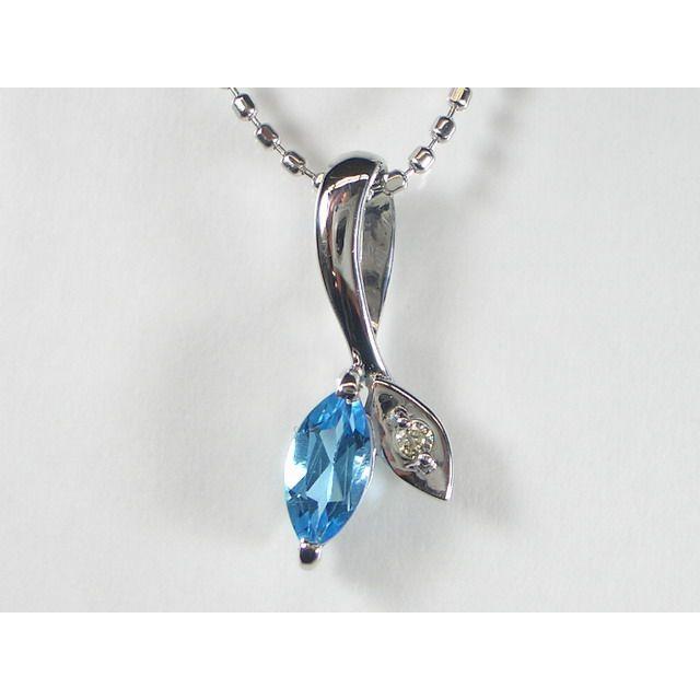 ニコロポーロ Ｋ18WG ブルートパーズ ダイヤモンド ペンダント ネックレス ニコロポーロ K18WG ブルートパーズ ダイヤモンド ペンダント ネックレス