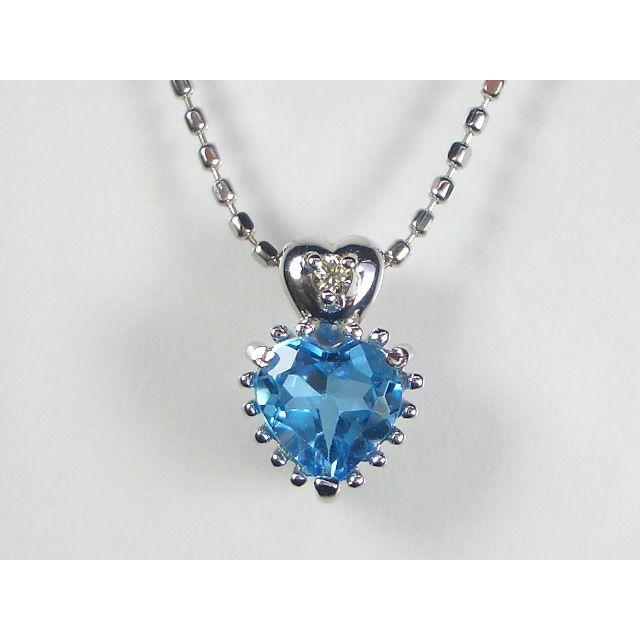 k14WG ブルートパーズ ダイヤモンド ネックレス 51.2cm ころん♡ K14WG