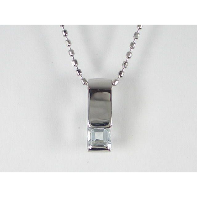 K10WGアクアマリン ペンダント ネックレス