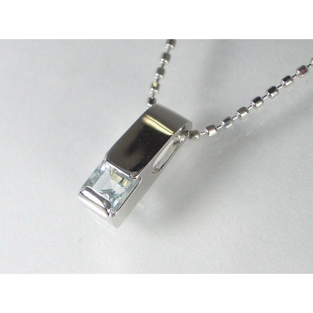 K10WGアクアマリン ペンダント ネックレス_2