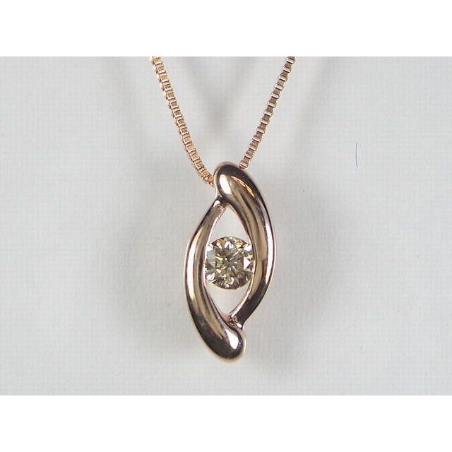 K10PGダイヤ ペンダント ネックレス