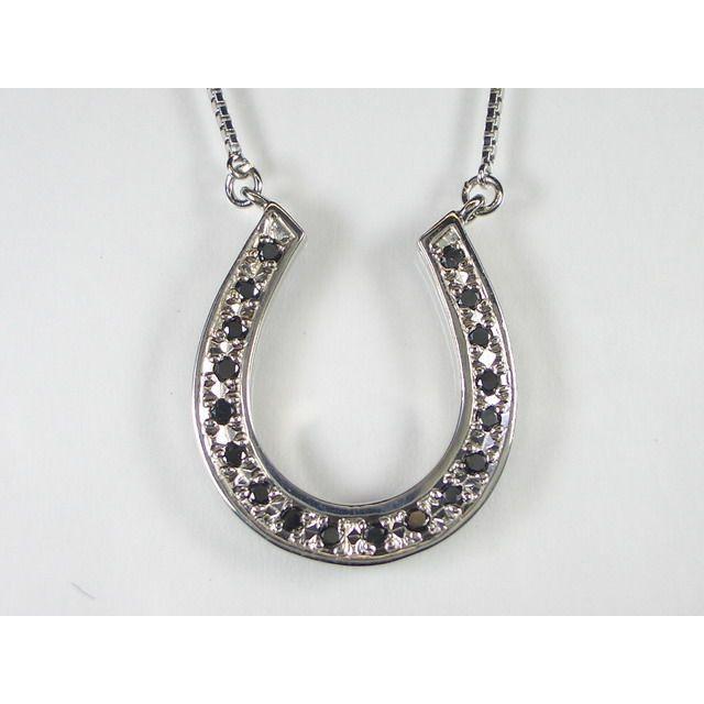 K18WG オニキス ダイヤ ティアドロップ型ペンダント ネックレス