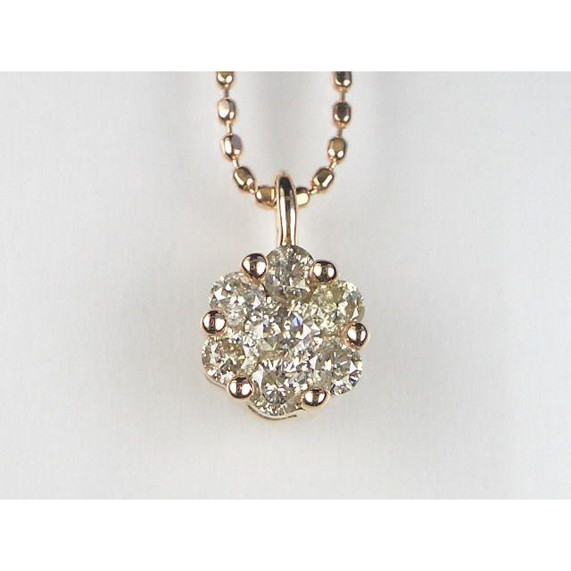 K10PGダイヤ ペンダント ネックレス