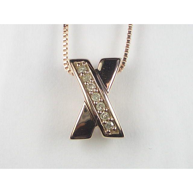 K10PGダイヤ ペンダント ネックレス