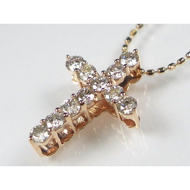 K18PG　ピンクゴールドダイヤモンド クロス ペンダント ネックレス｜alljewelry｜03