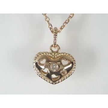 K18PG　ピンクゴールドダイヤモンド ハート ペンダント ネックレス｜alljewelry