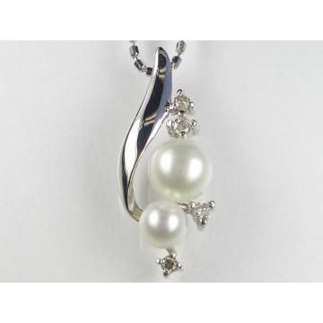 K10WG ホワイトゴールド淡水パール ペンダント ネックレス