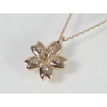 K18PG　ピンクゴールドダイヤモンド フラワー ペンダント ネックレス｜alljewelry｜03