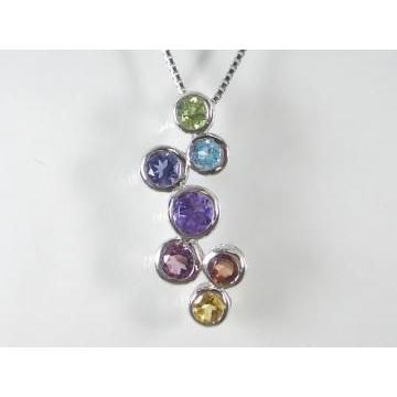 K18WG ホワイトゴールドセブンカラー ペンダント ネックレス｜alljewelry