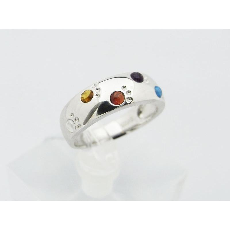 【プラチナ】猫のモチーフとアメジストのチャーム　Pt900 指輪　11号 プラチナ】猫のモチーフとアメジストのチャーム Pt900 指輪 11号