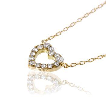 K18YG 0.3ctダイヤモンドオープンハート ネックレス｜alljewelry｜04