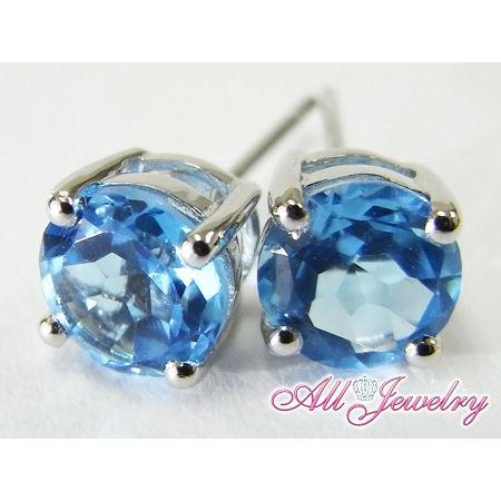 天然 スイスブルートパーズ・6mm一粒 ピアス （Swiss Topaz Pierce