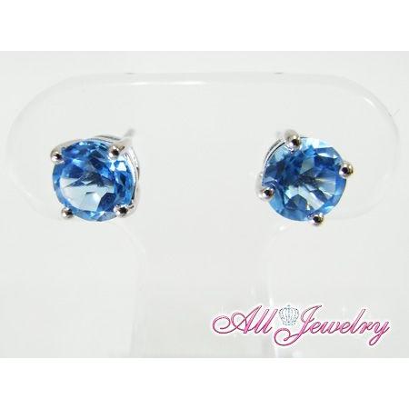 天然 スイスブルートパーズ・6mm一粒 ピアス （Swiss Topaz Pierce